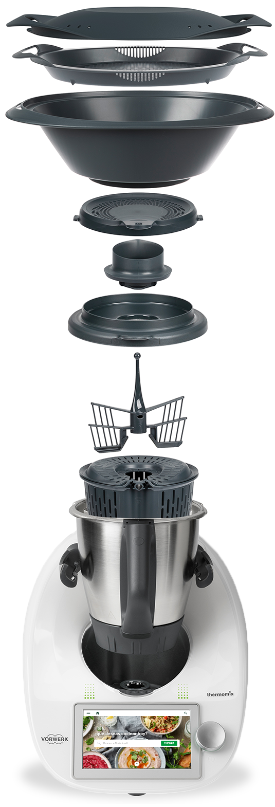 vhbw Cestillo compatible con Vorwerk Thermomix TM5, TM6 robot de cocina -  Accesorio de cocina gris oscuro